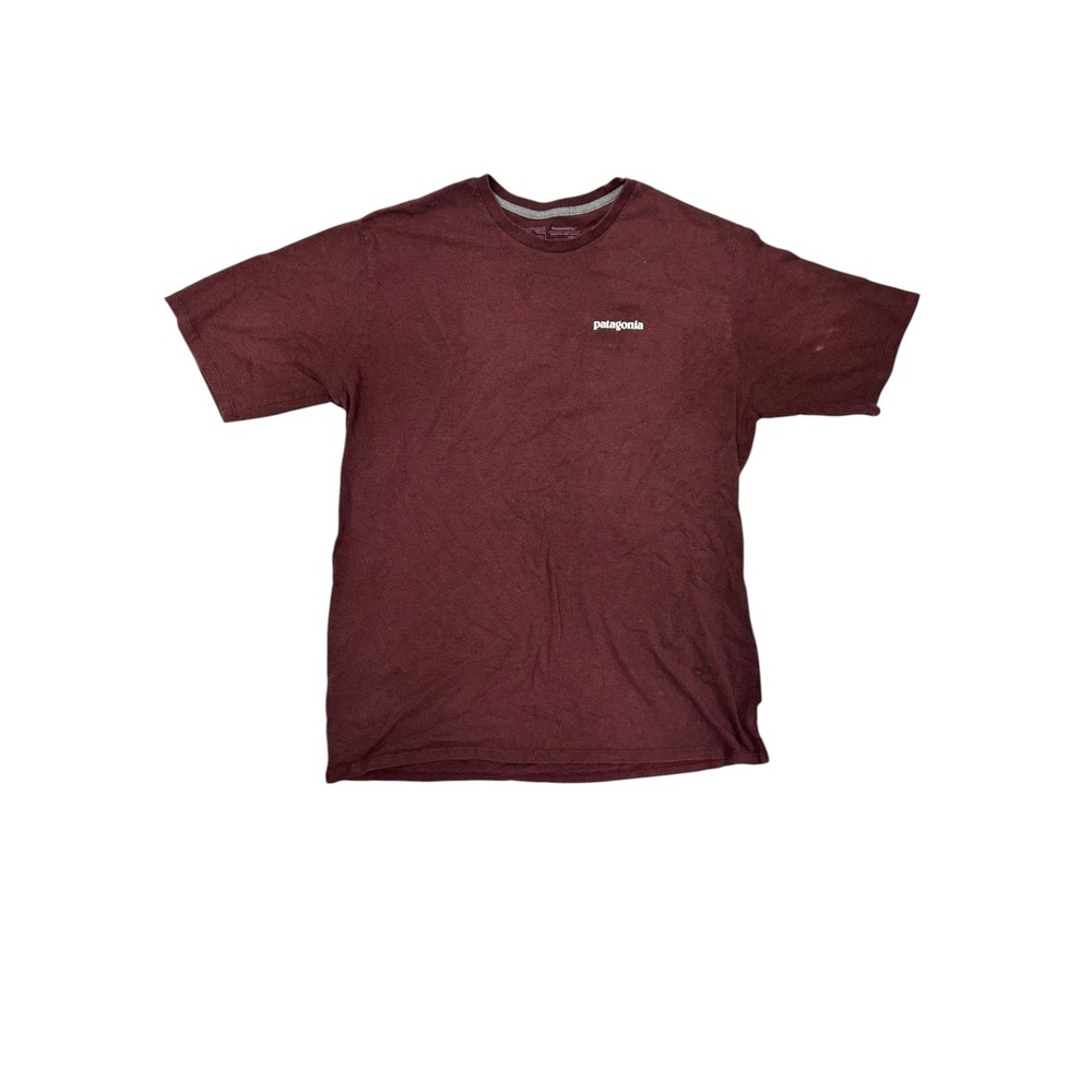 Patagonia Responsibili-Tee Men's Large Burgundy Short Sleeve T-Shirt Recycled